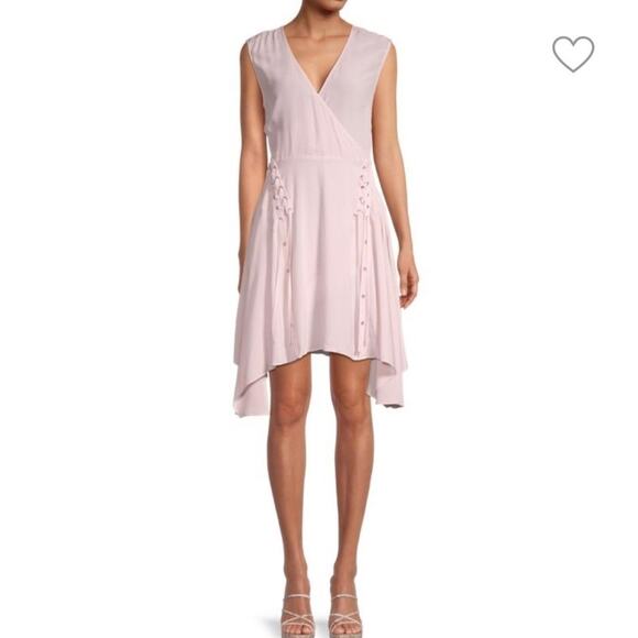 All Saints Dresses & Skirts - ALL SAINTS “Miller" Dress, Lace-Up, Shark-bite hem, Blush, boho feminine Artsy 8